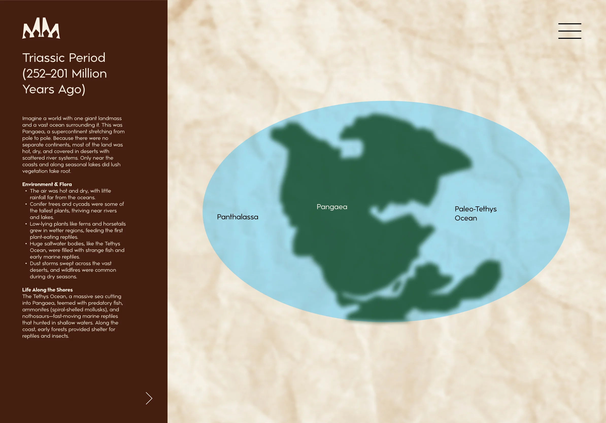Continental drift prototype screen one